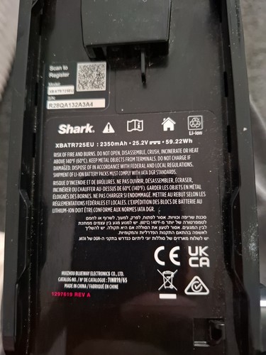 Shark xbatr725eu lithium ion - shark,